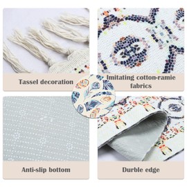 Terafeels Area Rugs for Livingroom 2x5 ft Hallway Runner with Tassels Non Slip Machine Washable Carpet for Entryway Indoor Boho Throw Rugs for Kitchen Bathroom Bedroom Laundry,116150