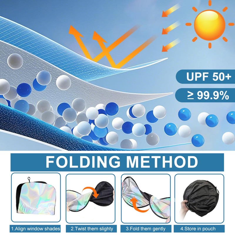 Gmphix Sun Protection Car Windscreen 140 x 70 cm, Windscreen
