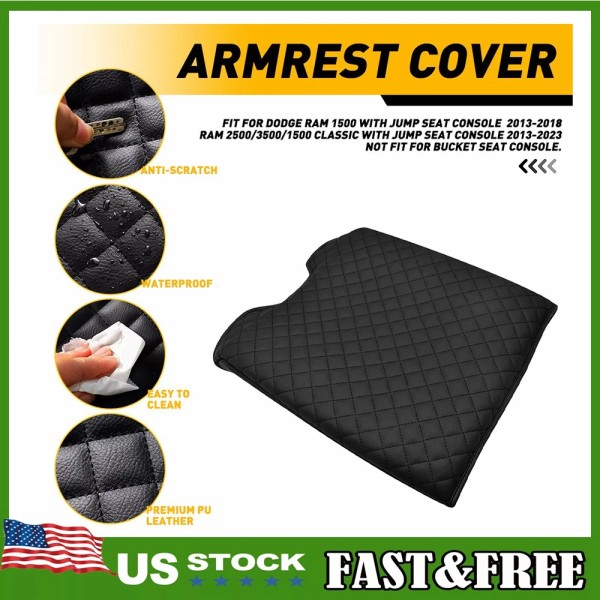 carparsafer Custom For 2013-2018 Ram 1500/2500/3500 Center Console Armrest Cover