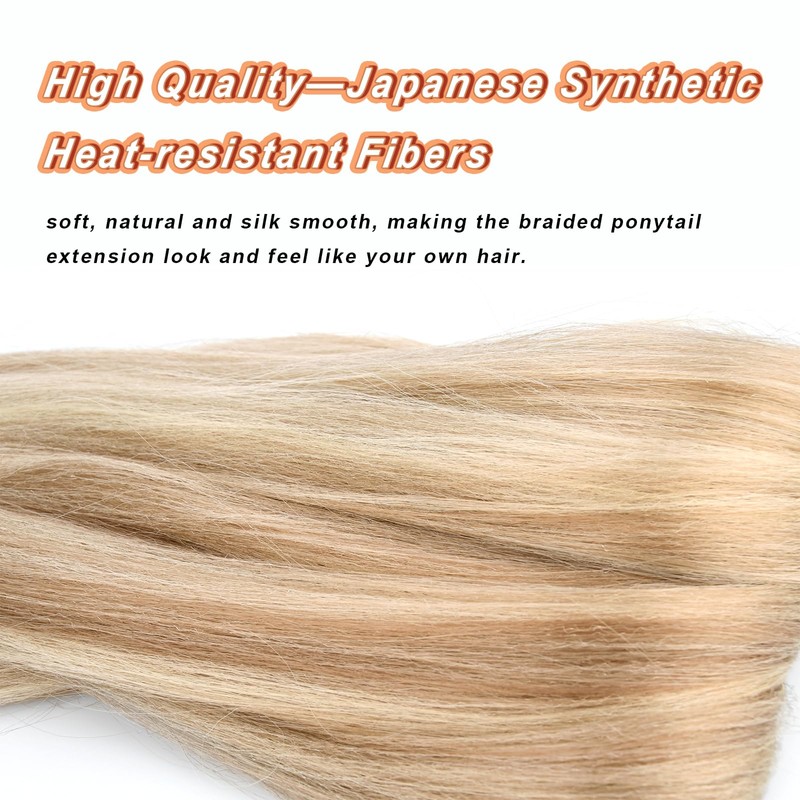 VOPPIS Long Braided Ponytail Extension 30 Inch Pre stretched Braiding