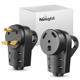 Nilight 30 Amp RV Male and Female Plug Set TT-30P TT-30R Receptable 125 Volt Heavy Duty Electrical Camper ETL Listed for Caravan Motorhome Van Trailer