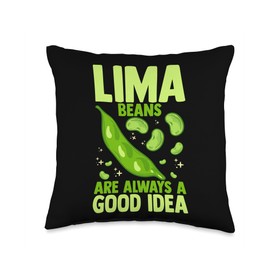 Lima Bean Funny Planting Vegetable Seeds Throw Pillow