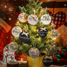 24 Names of Jesus Ornaments Christmas Jesus Ornament Christian Wood Christmas Tree Ornaments Farmhouse Christmas Decor Rustic Christmas Ornaments Christmas Decorations Rustic Home Decor