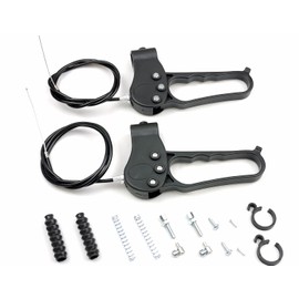 Juego de 2 frenos de repuesto para andador con ruedas de 3/4, cable de 41 pulgadas, bloqueo de rueda ajustable, con herrajes, cable, clip y empuñadura izquierda y derecha. Compatible con tod