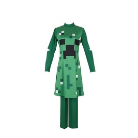 Uisozsfeb Green Pixel Creature Jumpsuit Classic Child Adult Cosplay Costume(20289, L)