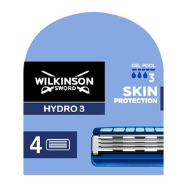 Wilkinson Sword Hydro 3 Skin Protection Razor Blades, 4 Razor Blades