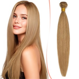 22 inches SEGO Bundles Human Hair Weave #27 Dark Blonde Hair Extensions Real Human Hair Straight Weft (1 Bundle,100g)