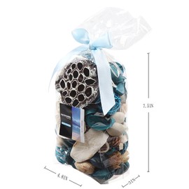 Qingbei Rina Blue Pot pourri Bags, Ocean Scent Potpourri Dried Flower, Spring Decorative Bowl Vase Filler,Party Wedding Table Decor (280g)