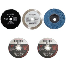 76mm Cutting Discs – 5 Pack Angle Grinder Discs with 10mm Bore – Metal, Stone, Wood & Plastic Cutting Wheels – High Speed 25,000RPM Thin Cutting Blades for Angle Grinders