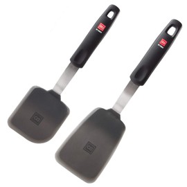 DI ORO Spatulas for Kitchen Use - Forever Warranty - 600°F Heat Resistance Silicone - Turner Spatula Set for Cooking - BPA Free Wide Pancake Spatulas - Egg Flippers for Nonstick Cookware Safe (2pc)