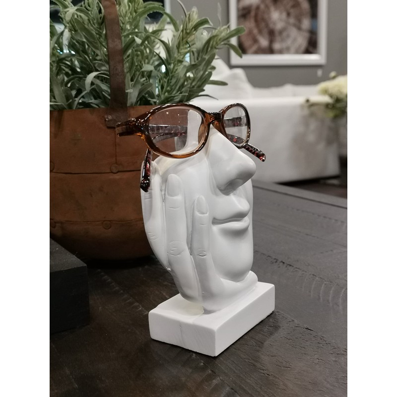 JewelryNanny Artsy Face Eyeglass Holder Stand - Sculpted Nose for