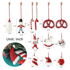 Aizulhomey Christmas Ornaments 12 Pcs Set Metal Double Sided Hand Painted Tree Hanging Decorations, car and Home Decor