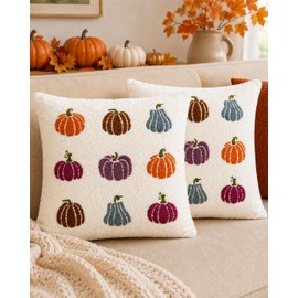 Faux Lamb Fur Fall Pillow Cover 18x18, Soft Fluffy Decorative