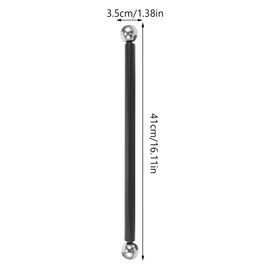 Hemoton Garden Light Crossbar Lamp Post Cross Arm Handle Replacement Steel Cross Arm Ladder Rest with Removable Decorative Spheres for Outdoor Lamp Post and Poles, Textured Black Finish 16.14"