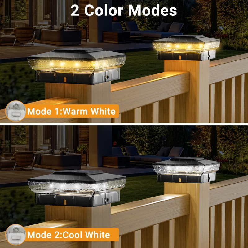 btfarm 4x4 Solar Post Cap Lights Outdoor, 2 Modes 16