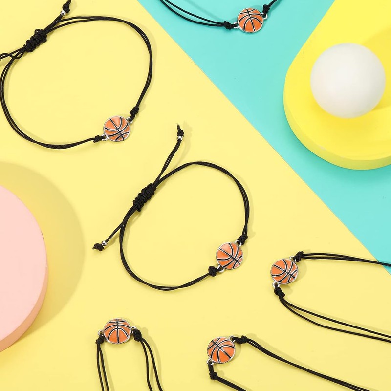 Pack of 12 Basketball Bracelets for Children, Basketball Party Bags