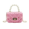 Amamcy Fashion Candy Color Handbag Satchel Mini Pink Purse Jelly