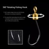 Dyxssm Swivels Fishing Hooks 360° Rotating Fishing Hook, 360° Rotation