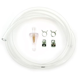 5 Feet 1/4" 6mm Clear Motorcycle Fuel Line Kit With Clear Fuel Filter & Clips - Fits Honda Kawasaki Suzuki Yamaha