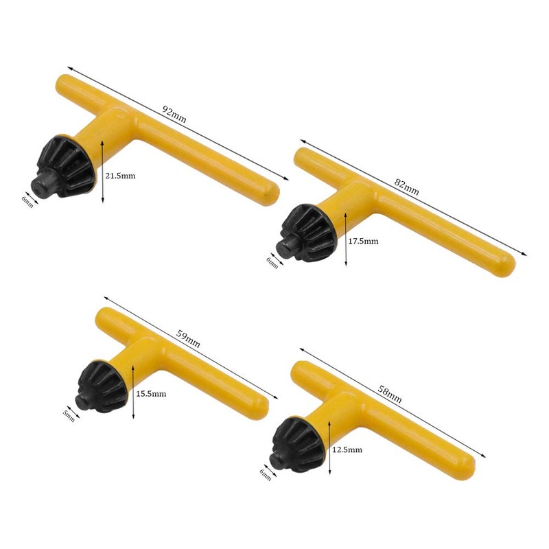 4 PCS Drill Chuck Key Set Carbon Steel T Shape