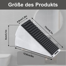 Spring Loaded Large Door Stop, Height Adjustable Spring Loaded Stainless Steel Rubber Door Stop, Height up to 7.5 cm, Suitable for Soft Rubber Floor, Heavy Door, Silver