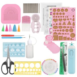 Quilling Paper Quilling Tools Kit, 24 Pcs DIY Quilling Paper Slot Tool Set for Beginners, Kids, Adults Art Craft Decoration (Random Color)