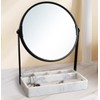Artfrog Vanity Mirror with Marble Tray, Makeup Mirror with Tray,Table