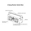 Toggle Rocker Switch Panel Versatile Fireproof Water Resistant 4 Gang