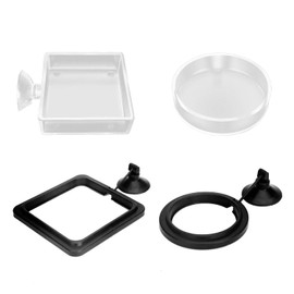 LSYYSL 2 Pieces Of Transparent Feeding Basins And 2 Pieces Of Fish Feeding Rings, Acrylic Feeding Basins, Fish Tank Feeders, Fish Tank Accessories