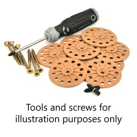 Hawkeng 60mm Reinforced 30% Glass Fibre Washers for Fixing Rigid Insulation Boards, Brown - 100PCS