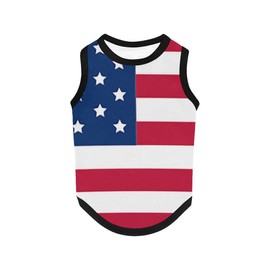 4th of July Vest for Dog American Flag Clothes Small Large Dog Apparel Pet Supplies Shirts (Large, DLR02)