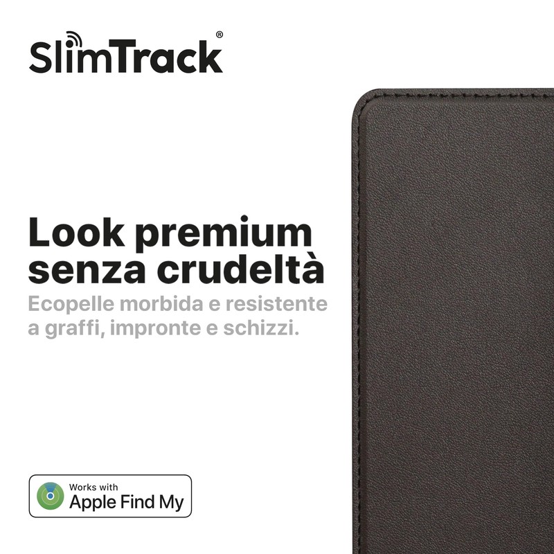 SlimTrack Passport Holder with Apple Find My Wireless Charging Vegan