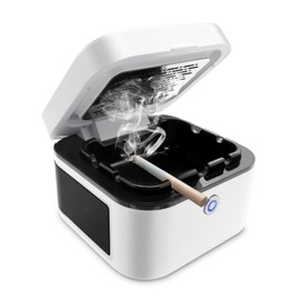 Smokeless Ashtray, Multifunctional Ashtray, Ash Purifier, HEPA Filter to Reduce Smoke, USB Charging for Home, Car or Office (White)