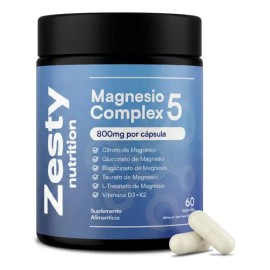 Zesty Nutrition Magnesio Complex Magnesios Citrato Bisglicinato Gluconato Taurato Treonato Cápsulas 800mg Por Cápsula