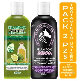 Kit Shampoo Aceite Bergamota 1l + Shampoo Cola De Caballo 1l
