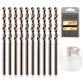 10Pcs Box of Twist Drill Bits,HSS Cobalt Jobber Drill Bit 3mm,for Drilling Stainless Steel and Metal,Tile, Wood, Plastic