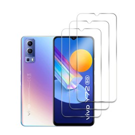 Pack of 3 Screen Protectors Compatible with Vivo Y72 5G, 9H Hardness Tempered Glass, Anti-Scratch, Anti-Oil, Anti-Bubble, Easy Installation
