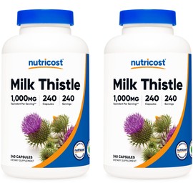 Nutricost Nutricost Milk Thistle 1,000mg Equivalent, 240 Capsules (2 Pack) - 250mg of 4:1 Extract - Vegan, Non-GMO and Gluten Free
