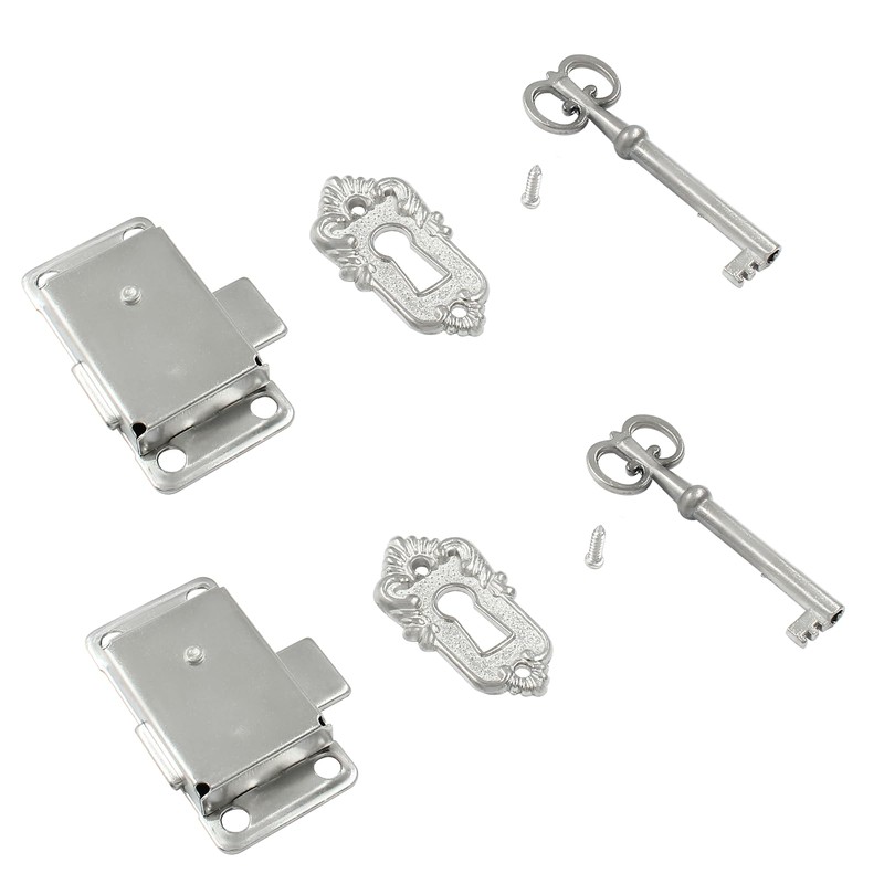 Hitefu 2 Sets Skeleton Key Lock Antique Cabinet Cupboard Furniture