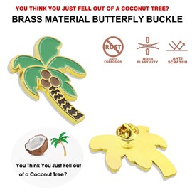 12/Pcs Gold Palm Coconut Tree Enamel Pins,Coconut Tree Meme,"You Think You Just Fell out of a Coconut Tree?"Vote Support Kamala Harris For 2024 President Pins Badge Gifts