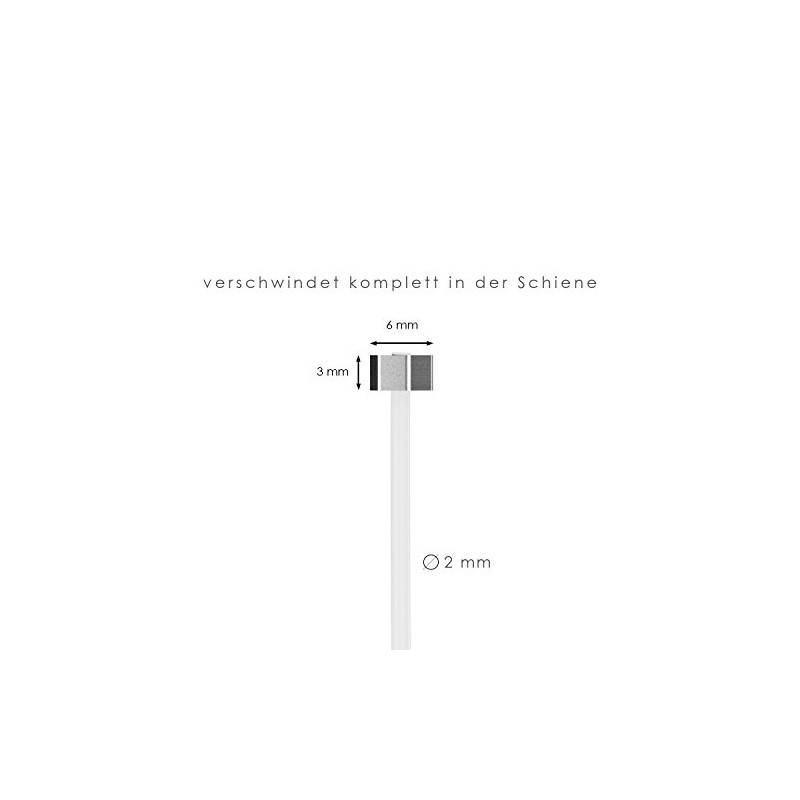 2 Nylon Cable with Square Slider for Gallery/Picture Rails Length