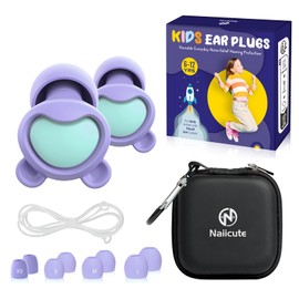 Kids Ear Plugs (6+yrs), Reusable Everyday Noise Reduction Earplugs for Focus, Travel, Socializing, Concerts, Events, Sensitivity, School, Playtime – Children Hearing Protection, 26 dB, 4 Sizes Tips