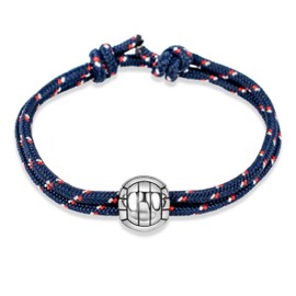 ERNESTINE - Bracciale pallavolo regolabile in acciaio inox - Idea regalo pallavolo uomo donna adolescente - Bracciale pallavolo sport - Regalo uomo Natale compleanno festa del papà - gioielli sport