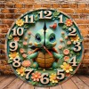 10-Inch Wooden Clock Designed as a Basketball Court with a