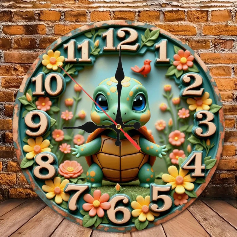 10-Inch Wooden Clock Designed as a Basketball Court with a