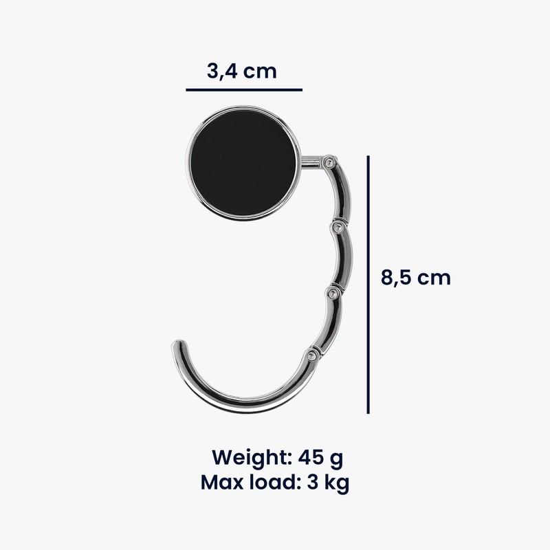kwmobile Purse Hooks for Table - Set of 2 Zinc
