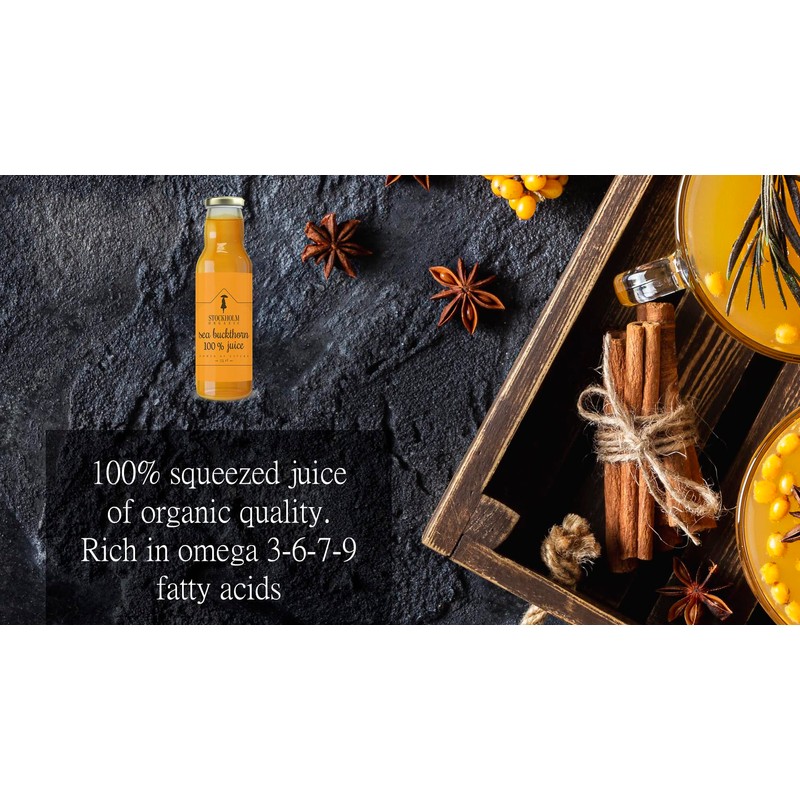 Stockholm Organic 100 Percent Organic Sea Buckthorn Juice, orange, 500