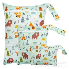 Lunaanda 3 Stück Wetbag Kindergarten, Windeltaschen wasserdichte Nasstasche 3 Größen Wet Bag Stoffwindeln Wiederverwendbare mit Reißverschluss für Kleinkind Windeln, Camping, Reisen, Strand und Pool