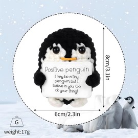 SoeUyd Positive Penguin, Positive Gifts, Positive Penguin, Cute and Creative Knitted Penguin Toys, Small Lucky Charm, Penguin Toy for Friends, Encouragement Decoration