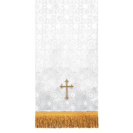 Trinity Church Supply White Millenova Flower Stand Cover Church Communion Supplies Outdoor Indoor Party Table Cloth, 14 Inch x 36 Inch